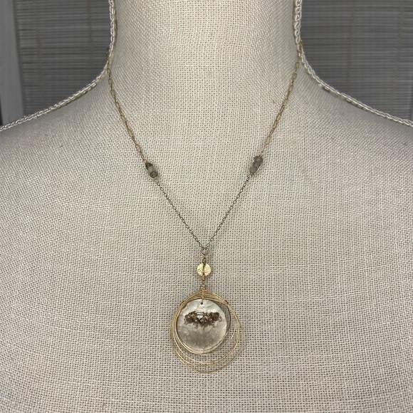 Laura J Mixed Metal Pendant Necklace Mixed Tones Excellent Condition - Picture 1 of 5